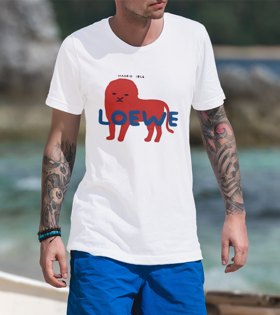 LOEWE Madrid 1866 Red Lion Blue T-Shirt