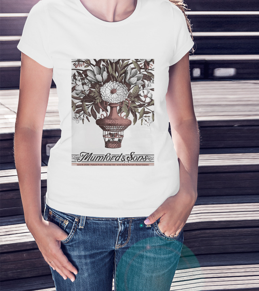 Mumford And Sons Folsom Field Boulder Colorado June 6 2026 Event With Sierra Ferrell And Dylan Connell T-Shirt