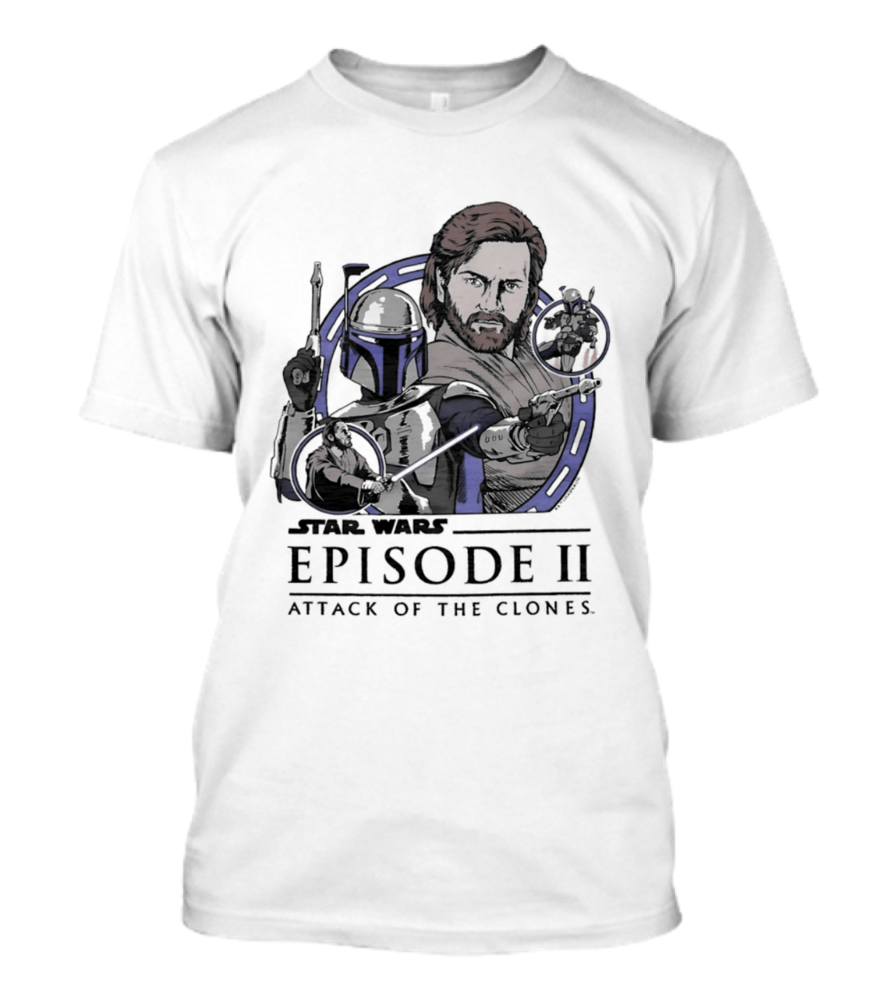 Star Wars Episode II Attack Of The Clones Obi Wan Kenobi Jango Fett T-Shirt