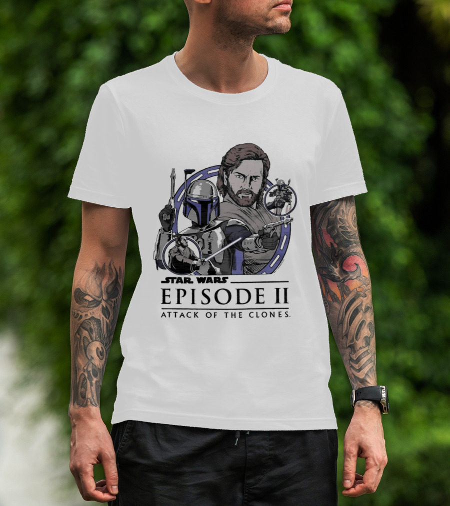 Star Wars Episode II Attack Of The Clones Obi Wan Kenobi Jango Fett T-Shirt