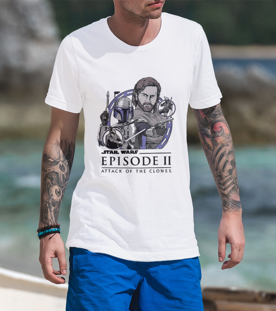 Star Wars Episode II Attack Of The Clones Obi Wan Kenobi Jango Fett T-Shirt
