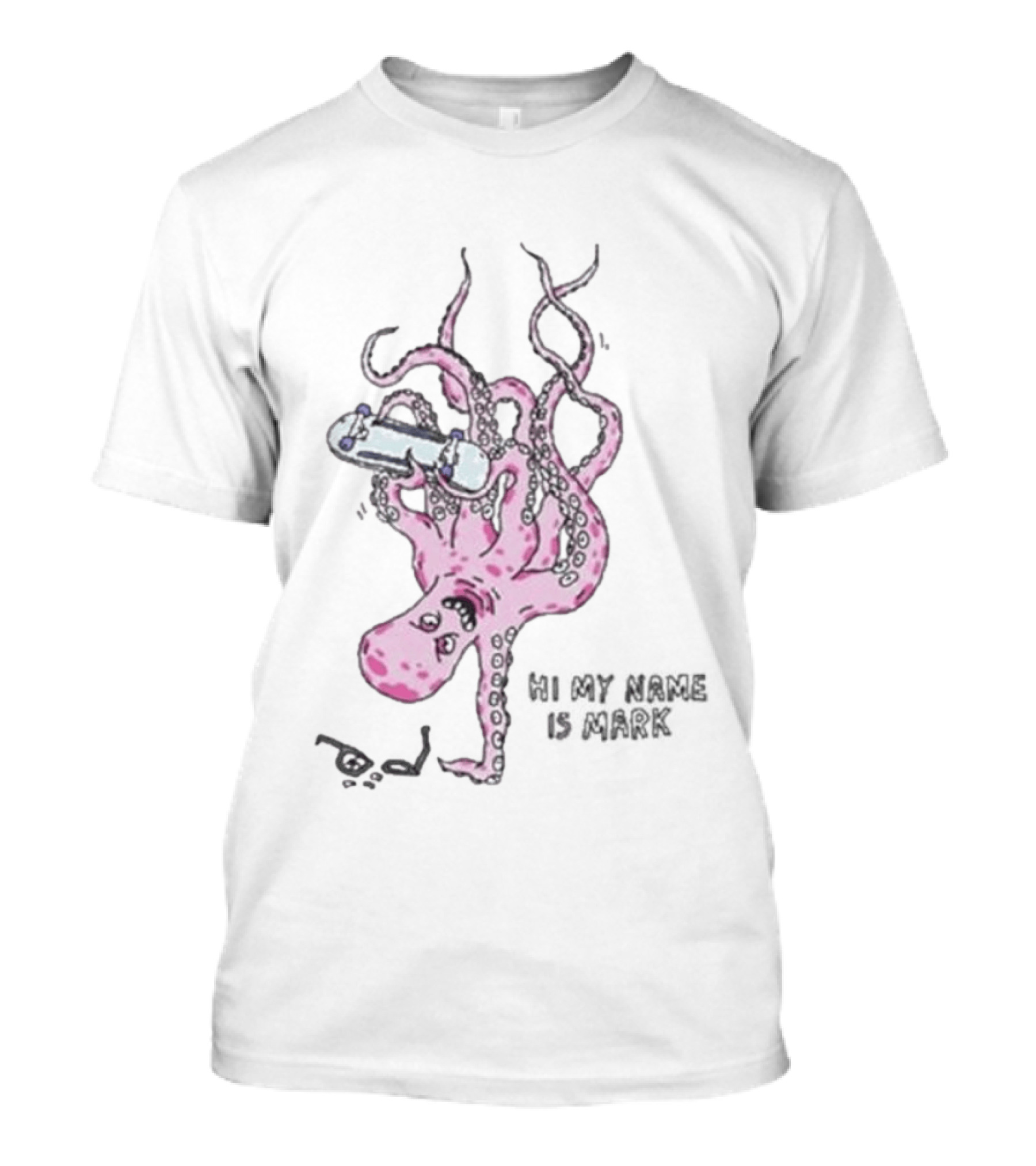 Hi My Name Is Mark Original Handplant Octopus Skateboarding T-Shirt