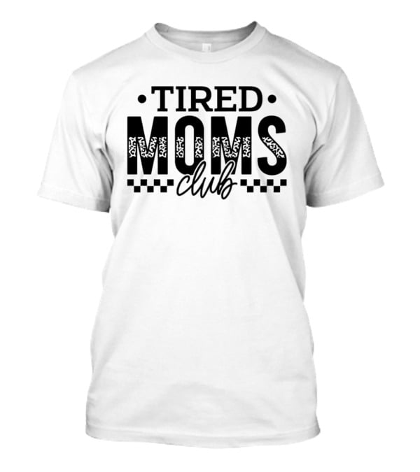 Tired Moms Club Leopard Checkered T-Shirt