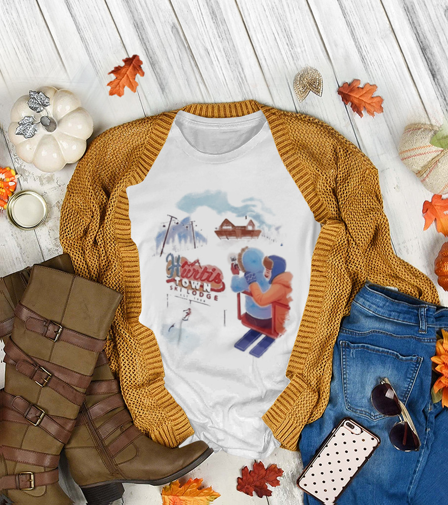 Kurtis Conner Ski Lodge Vintage Aesthetic Winter Scene T-Shirt