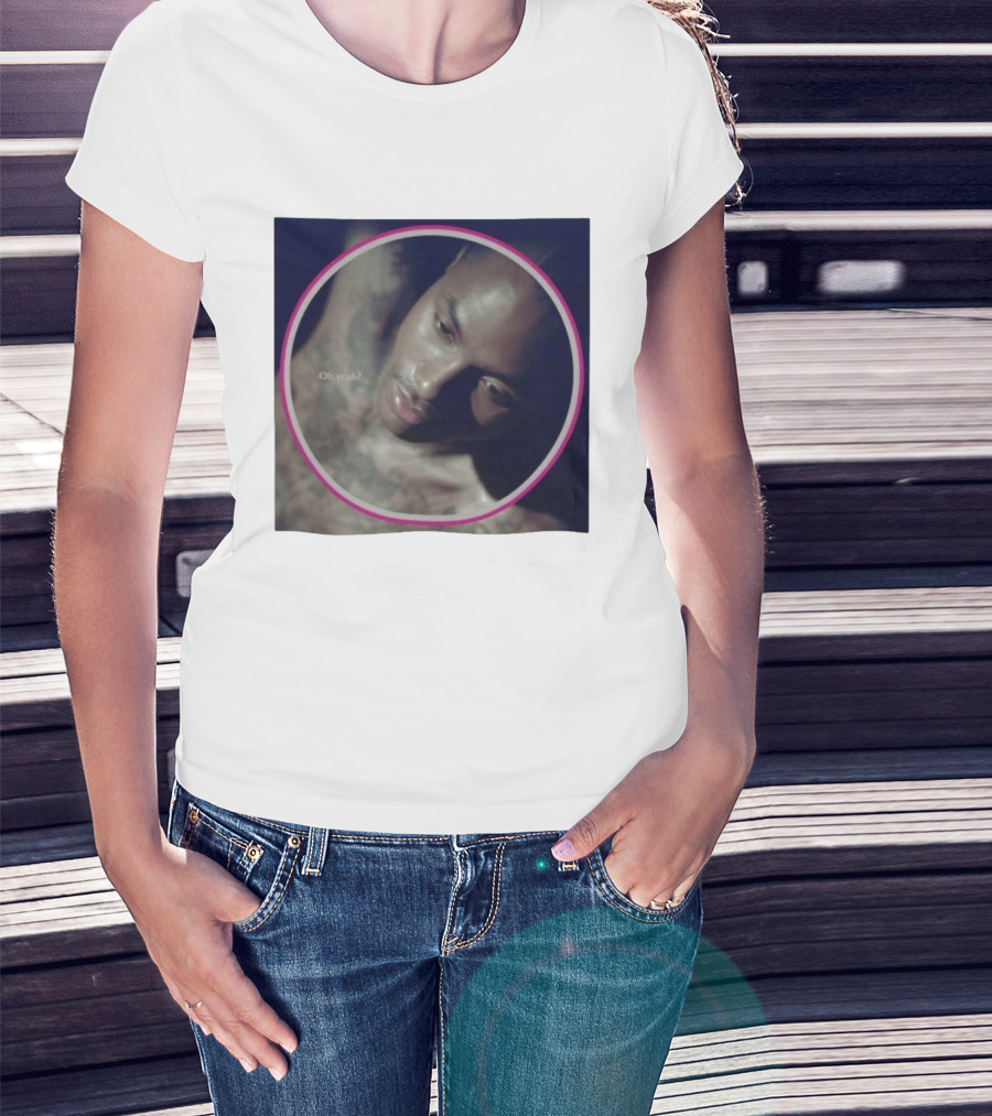 Oh Yeah Steve Lacy Musician Portrait Pink Circle Frame T-Shirt