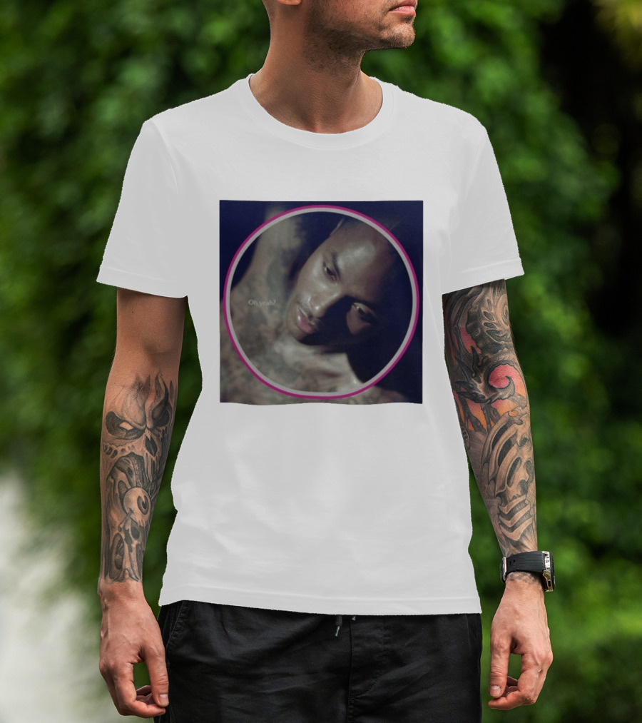 Oh Yeah Steve Lacy Musician Portrait Pink Circle Frame T-Shirt