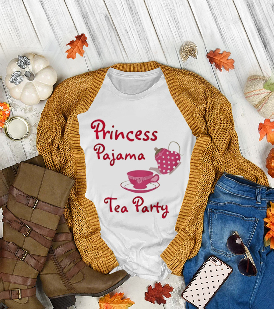 Princess Pajama Tea Party Pink Tea Set T-Shirt