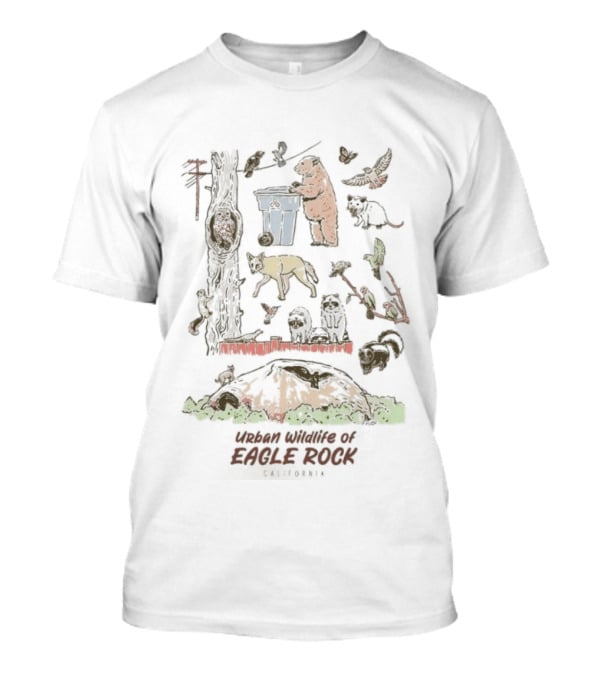 Urban Wildlife Of Eagle Rock California Nature Scene With Bears And Animals T-Shirt