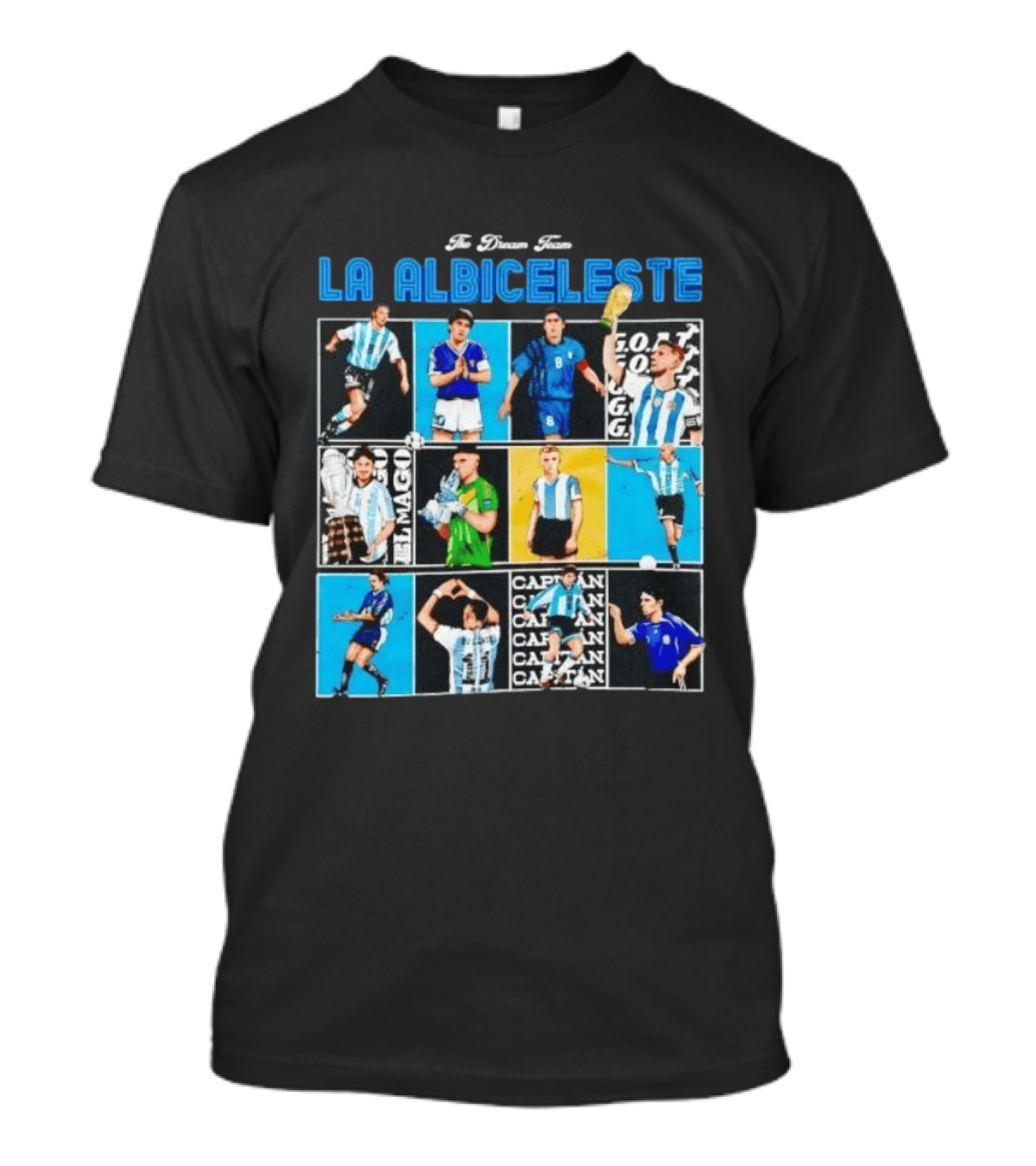 La Albiceleste Football Legends The Dream Team Soccer Series Argentina T-Shirt