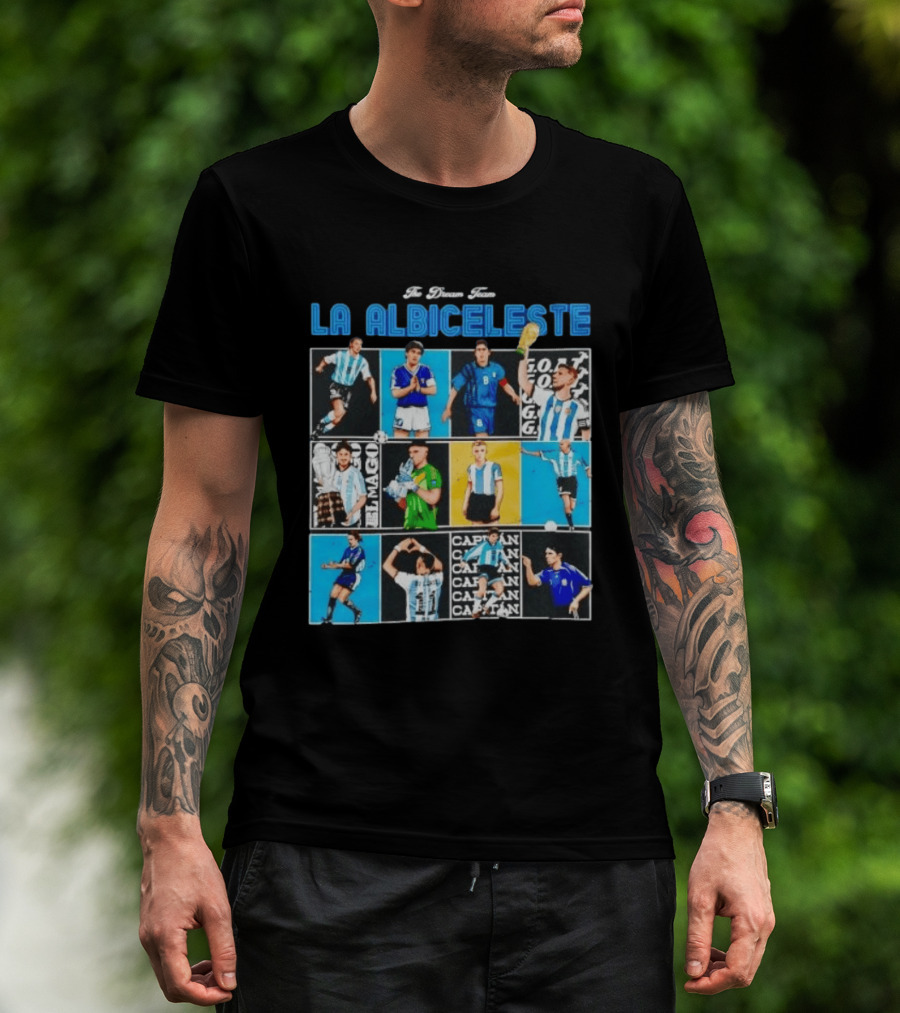 La Albiceleste Football Legends The Dream Team Soccer Series Argentina T-Shirt