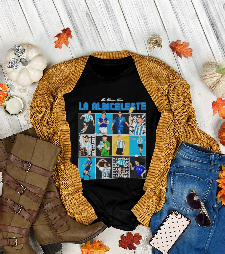 La Albiceleste Football Legends The Dream Team Soccer Series Argentina T-Shirt