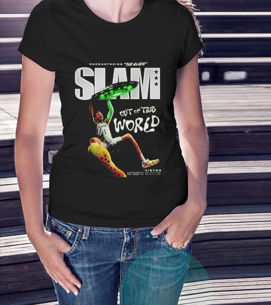 Encountering The Alien Slam Out Of This World Victor Wembanyama T-Shirt
