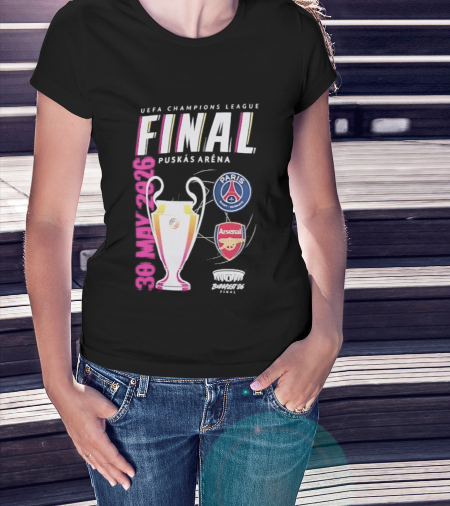 PSG Vs Arsenal UEFA Champions League Final 2026 Puskás Arena T-Shirt