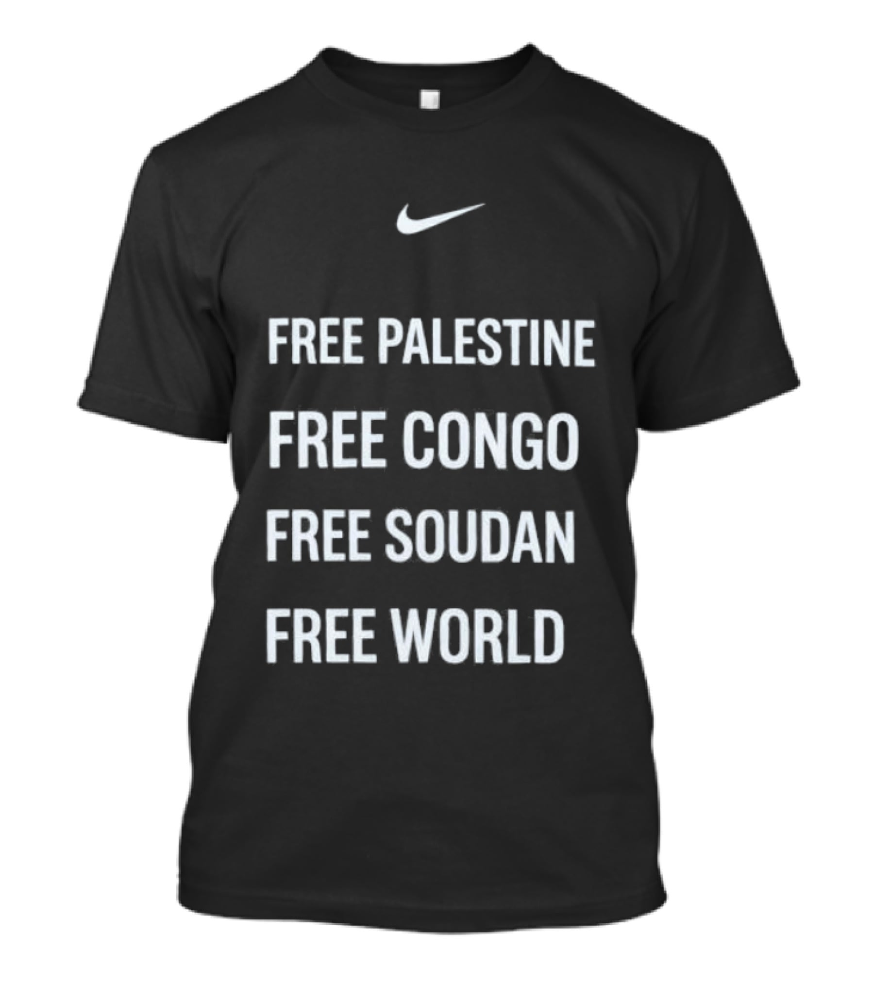 Nike Inspired Free Palestine Free Congo Free Sudan Free World T-Shirt