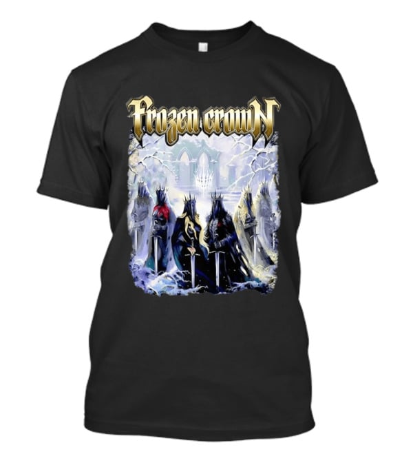 Frozen Crown Dark Fantasy Rulers Sword Wielding Monarchs T-Shirt