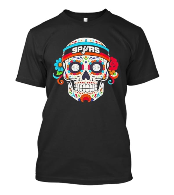 San Antonio Spurs Sugar Skull Day Of The Dead Basketball Fan T-Shirt