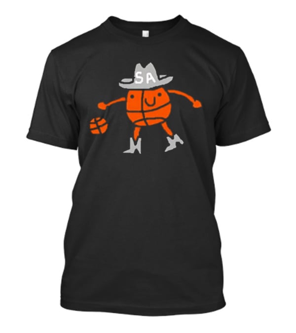 San Antonio Spurs Cowboy Basketball Art With SA Hat And Boots T-Shirt
