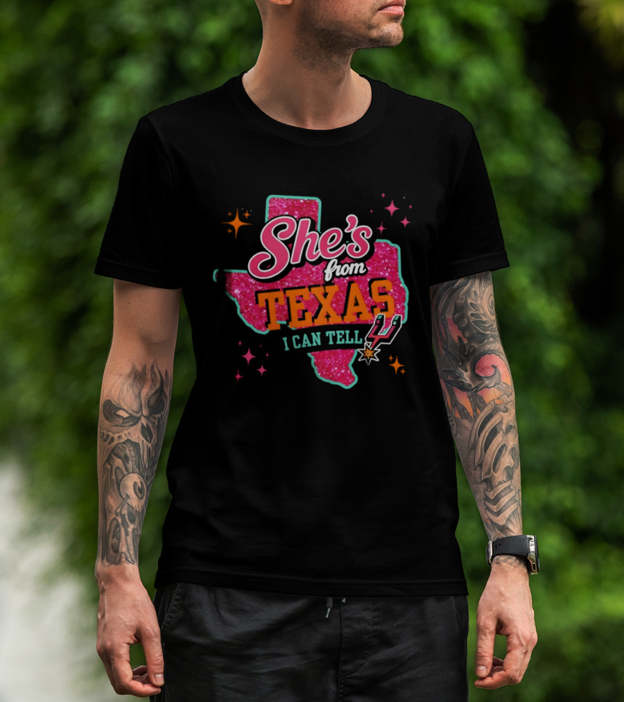 She's From Texas I Can Tell San Antonio Spurs Basketball NBA T-Shirt