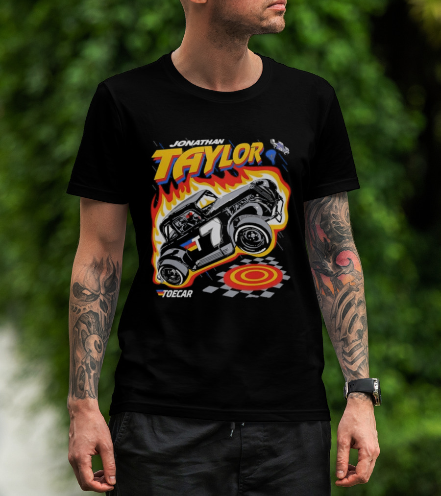 Jonathan Taylor Legend Modified Race Car Flames T-Shirt