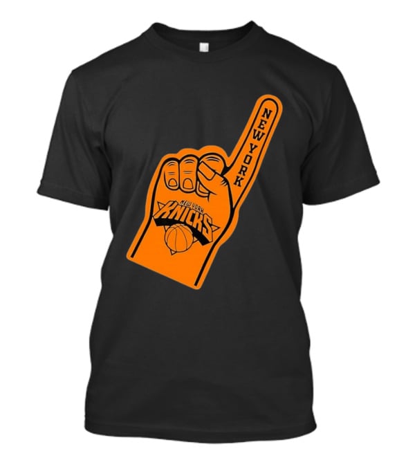New York Knicks Foam Finger Basketball Fan Gear T-Shirt