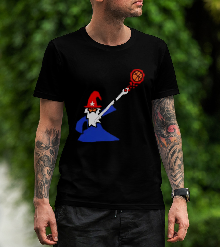 Washington Wizards NBA Basketball Player Wizard Hat Star Basketball T-Shirt