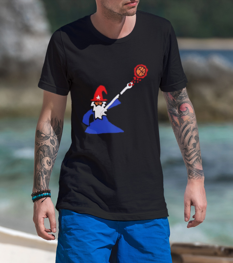 Washington Wizards NBA Basketball Player Wizard Hat Star Basketball T-Shirt