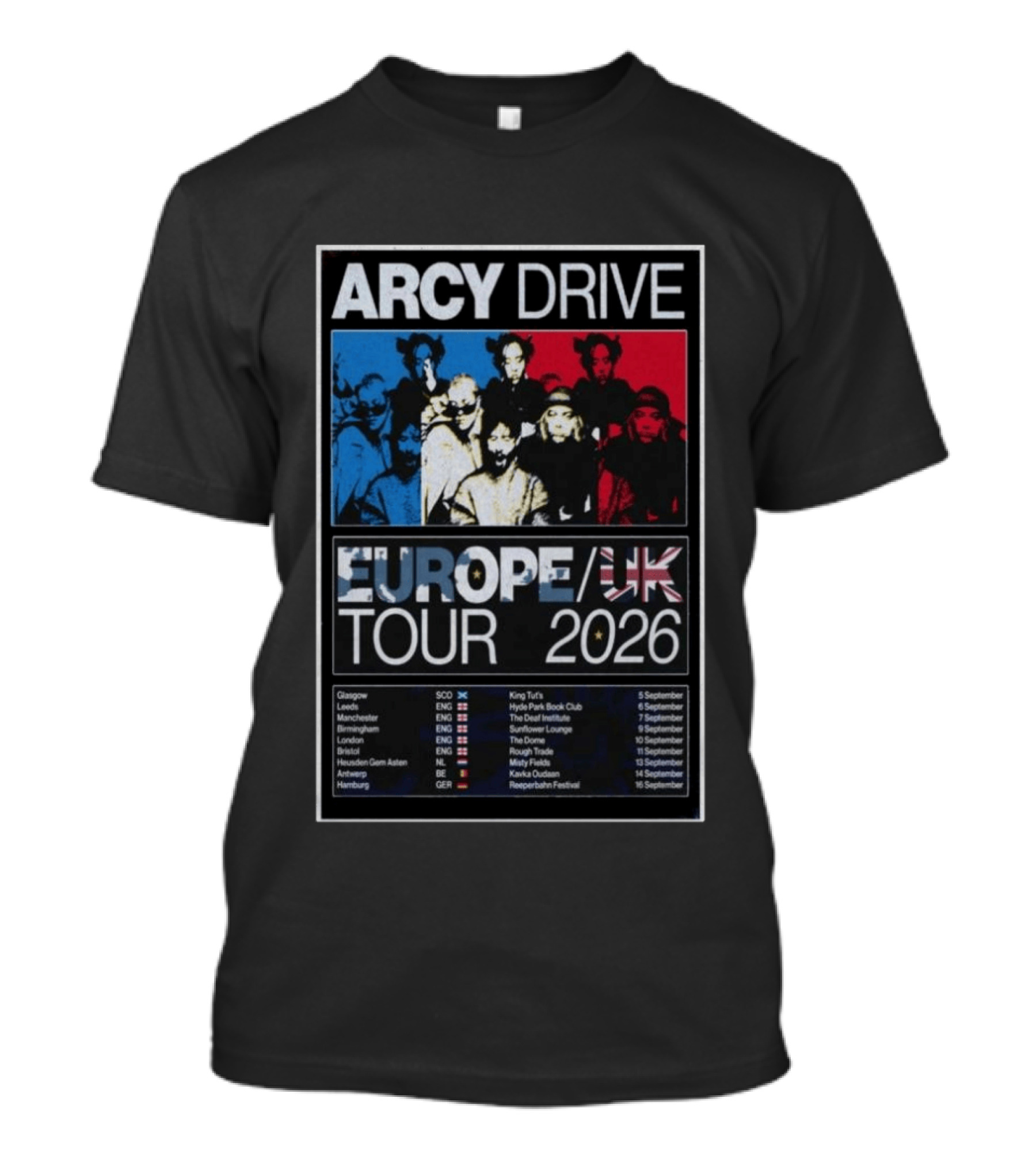 Arcy Drive Europe UK Tour 2026 Glasgow Manchester London Hamburg Dates T-Shirt