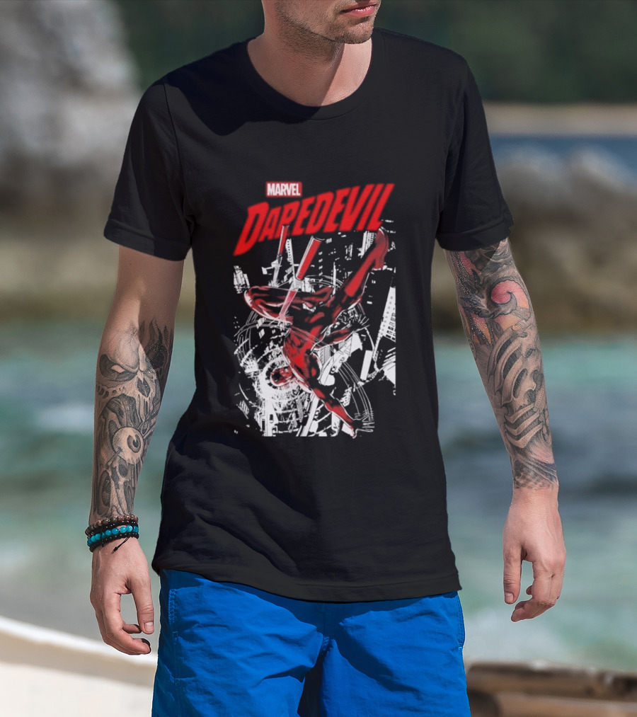 Marvel Daredevil Dynamic Acrobatics Comic Burst T-Shirt