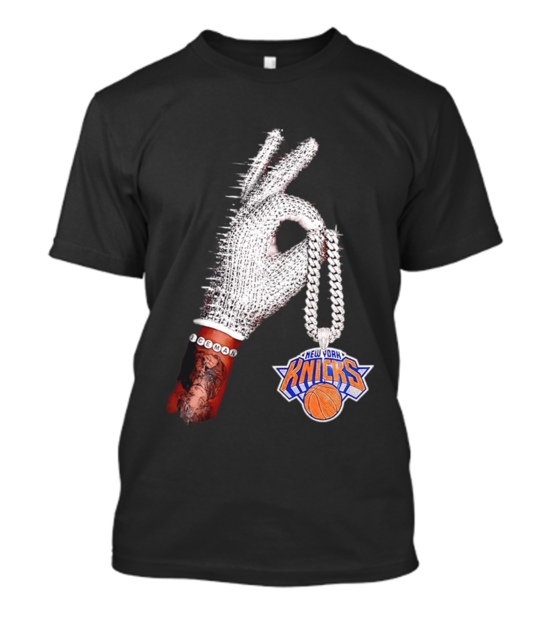 New York Knicks Iceman Glove Chain Basketball Fashion T-Shirt