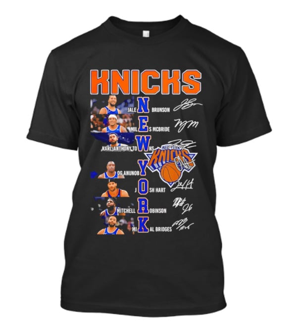 Knicks Jalen Brunson Julius Randle RJ Barrett Josh Hart Mitchell Robinson Immanuel Quickley Quentin Grimes RJ Randle Bridges Knicks Basketball T-Shirt