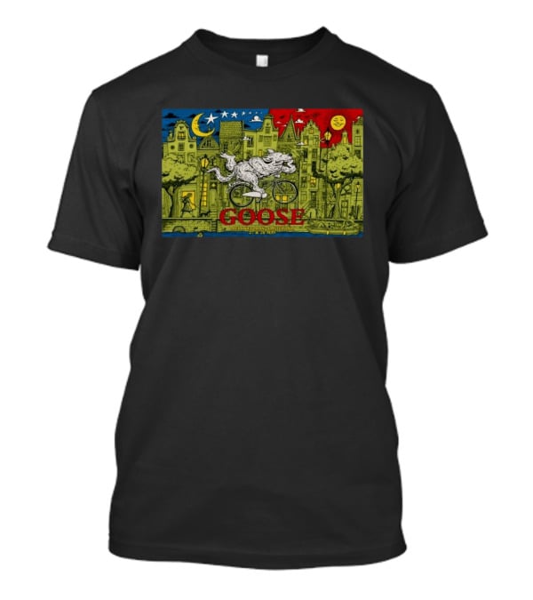 Goose Amsterdam Netherlands 5 27 2026 Midnight Sun Bicycle Art Cityscape T-Shirt