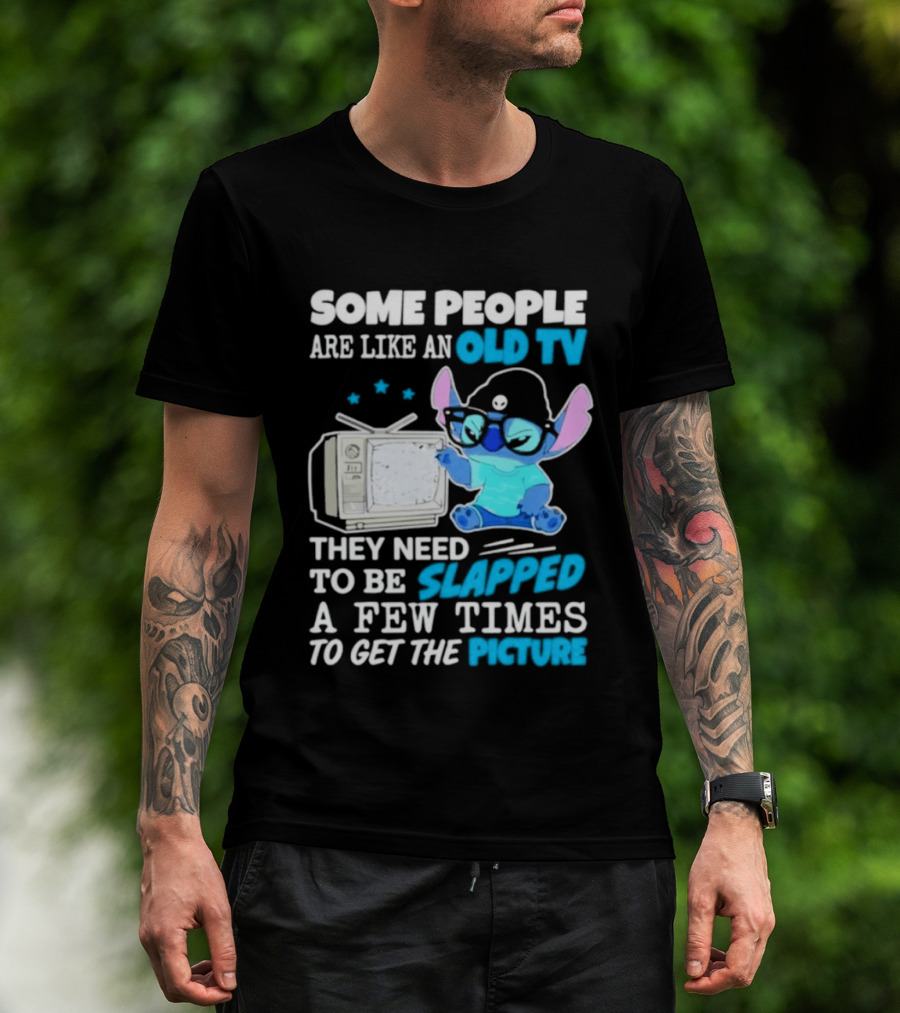 Some People Are Like An Old TV Need To Be Slapped To Get The Picture Stitch T-Shirt