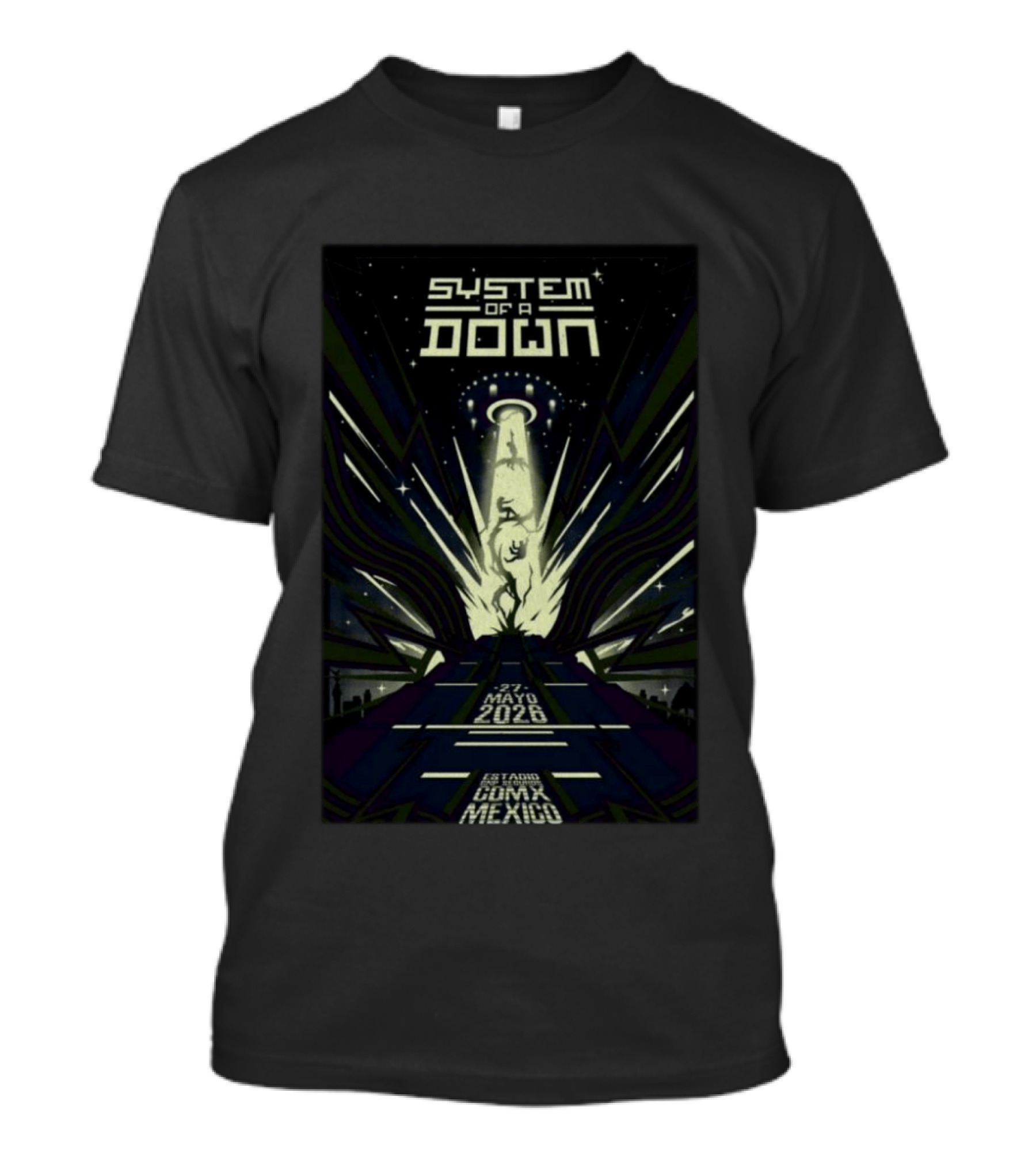 System Of A Down UFO Concert Estadio CDMX Mexico May 27 2026 T-Shirt