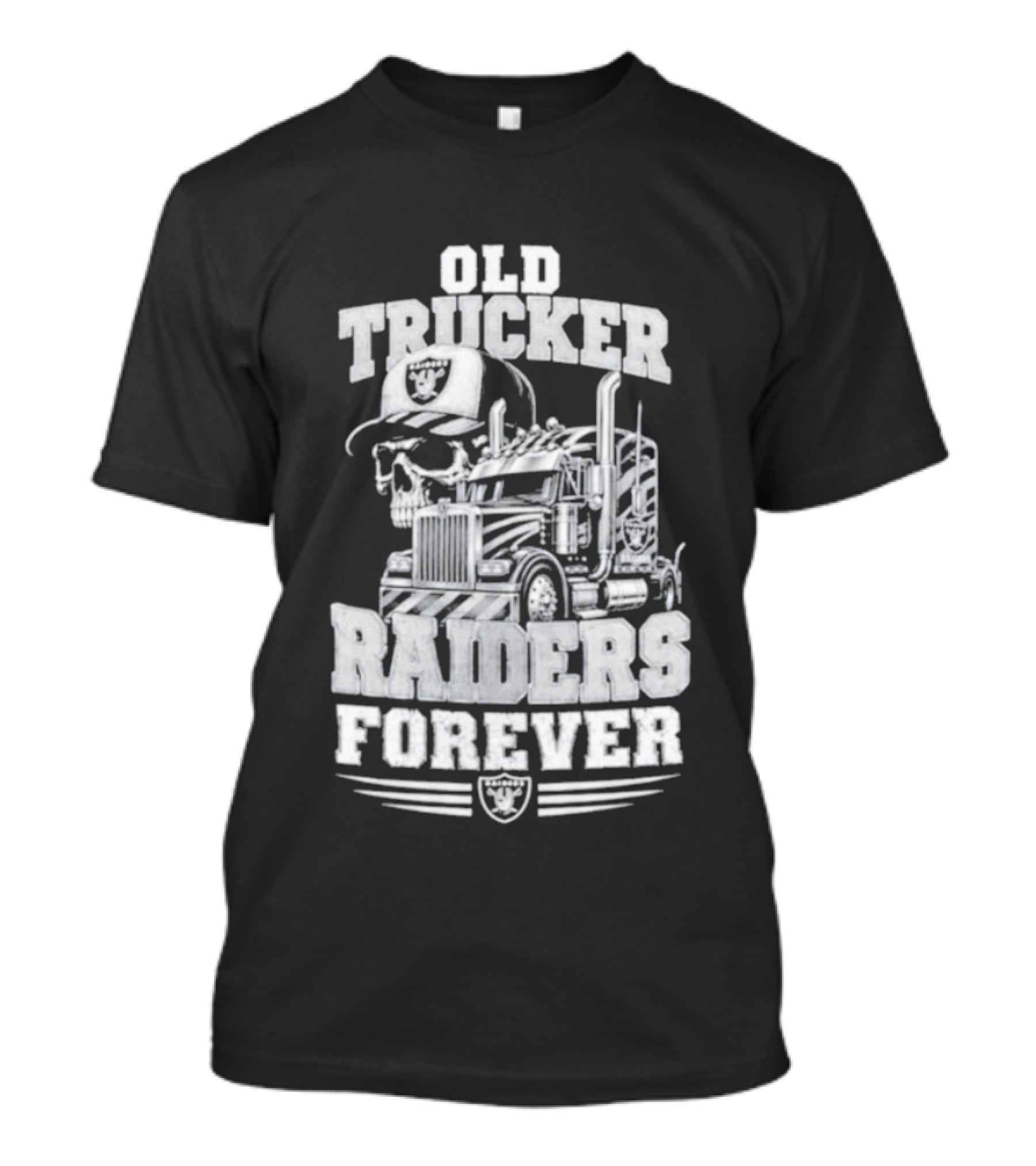 Old Trucker Raiders Forever Skull T-Shirt