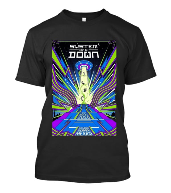 System Of A Down Mexico City Tour May 27 2026 Alien Beam T-Shirt