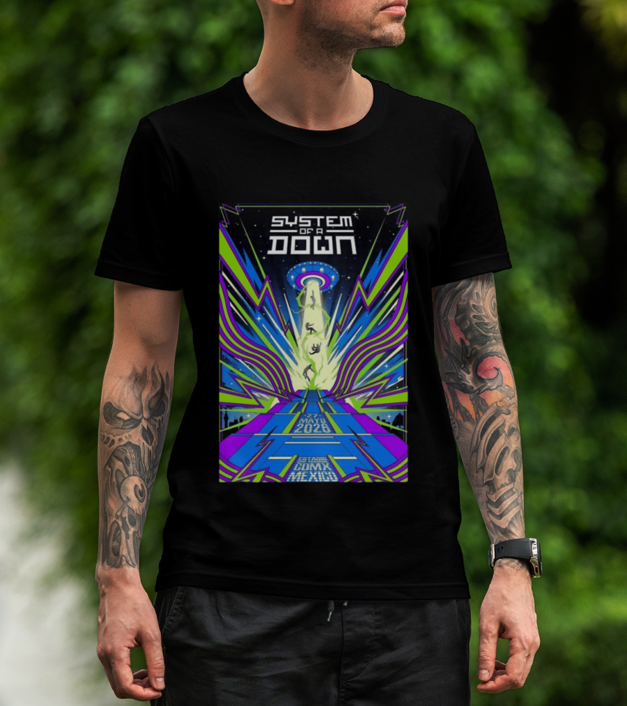 System Of A Down Mexico City Tour May 27 2026 Alien Beam T-Shirt