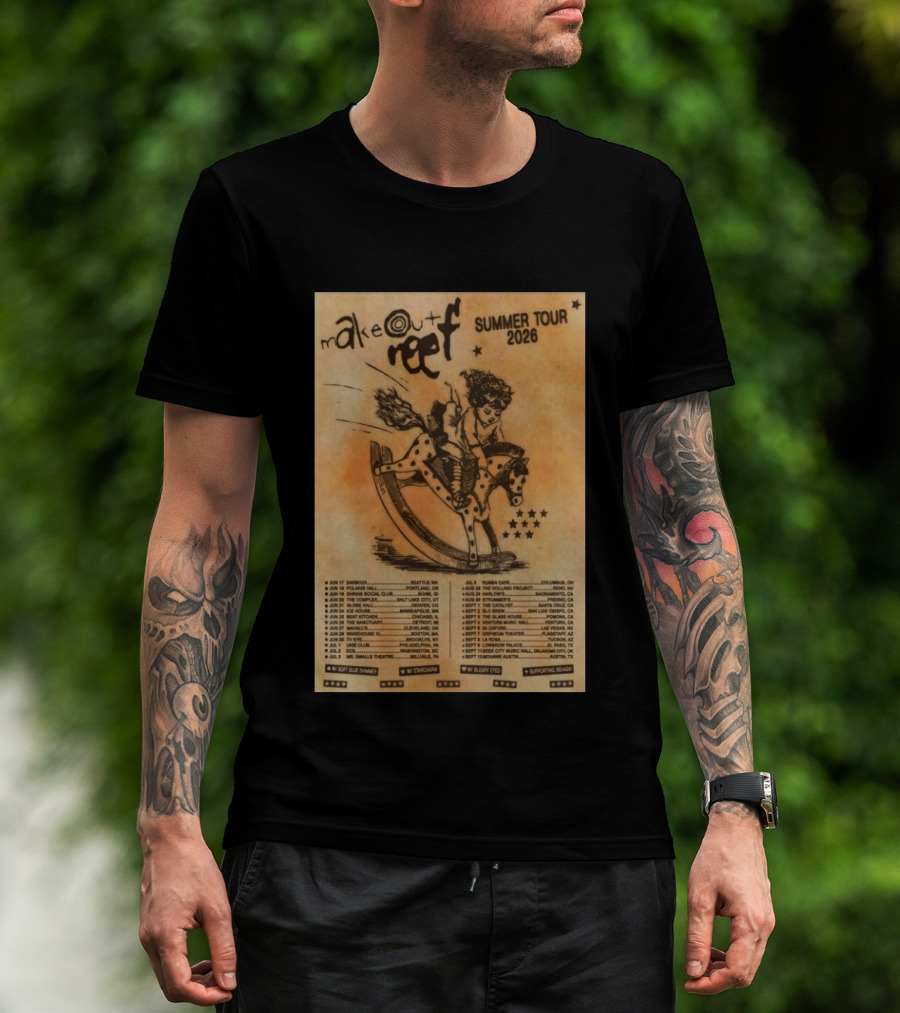 Makeout Reef Summer Tour 2026 With Rocking Horse And Stars T-Shirt
