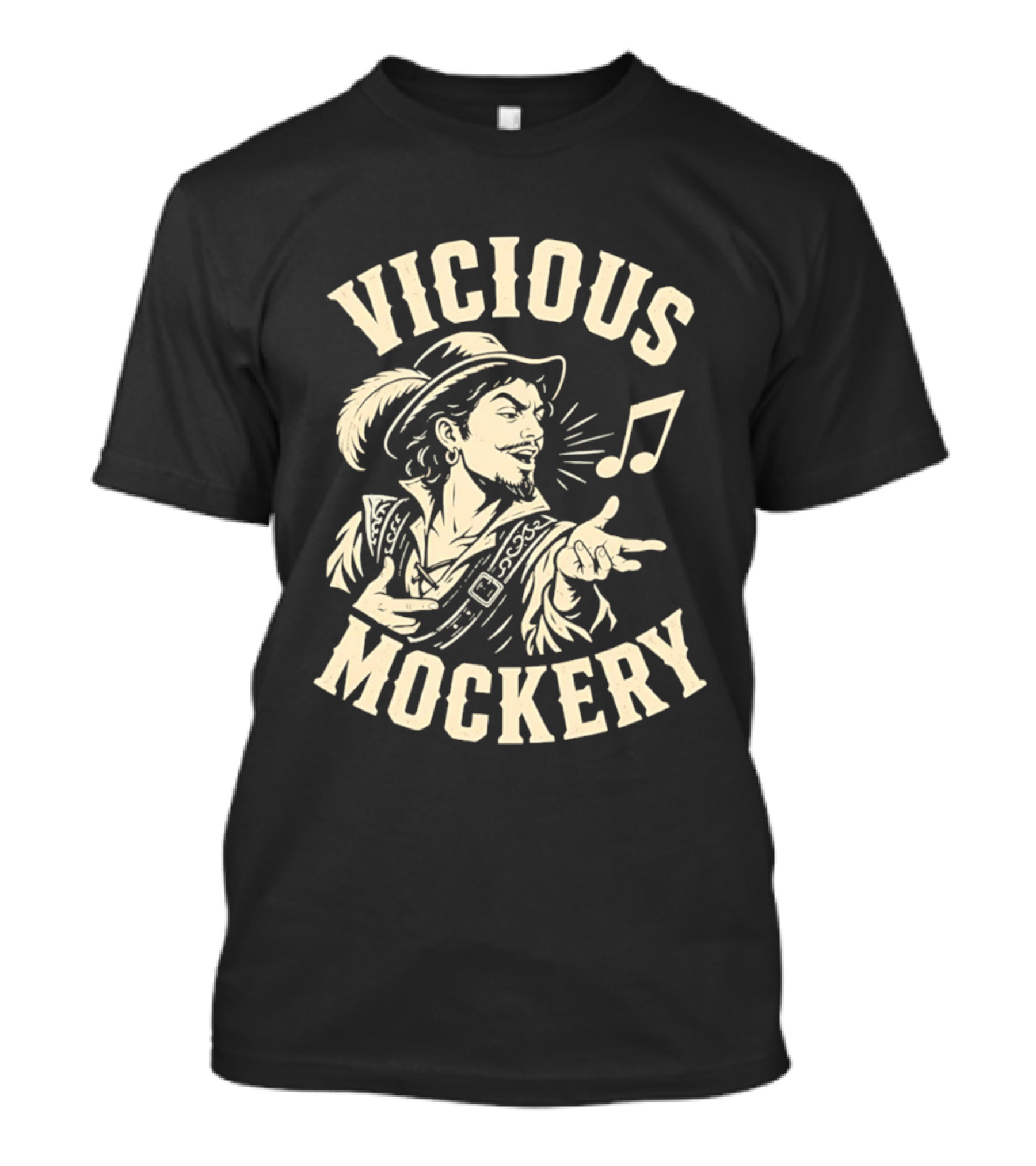 Vicious Mockery Bard Song With Singing Minstrel And Musical Note T-Shirt