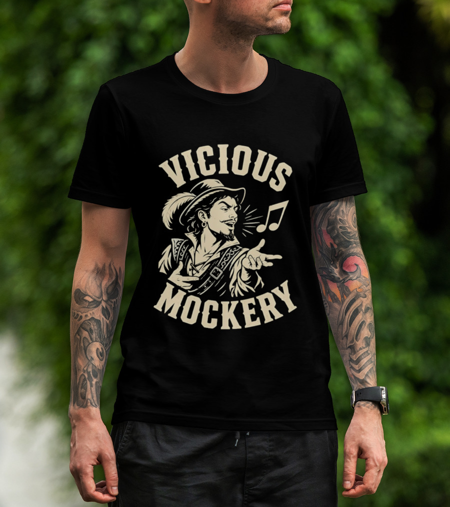 Vicious Mockery Bard Song With Singing Minstrel And Musical Note T-Shirt