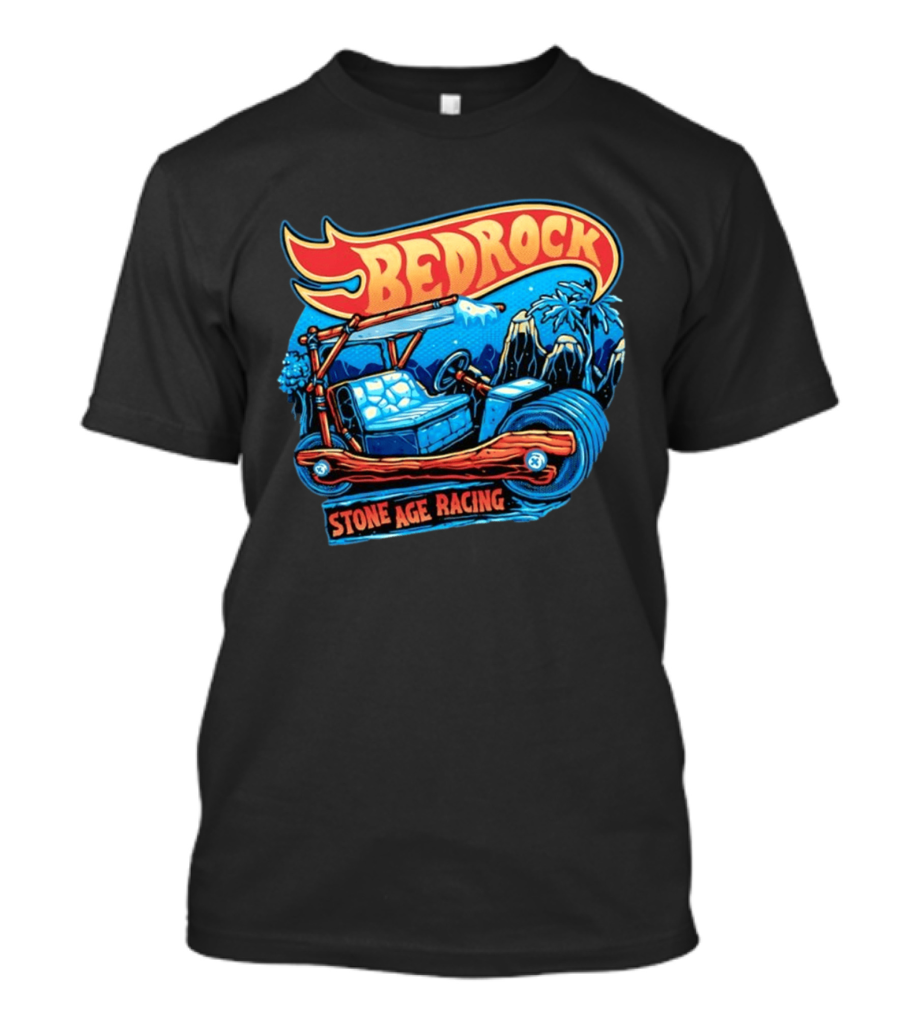 Bedrock Stone Age Racing Flintstones Vintage Car Adventure T-Shirt