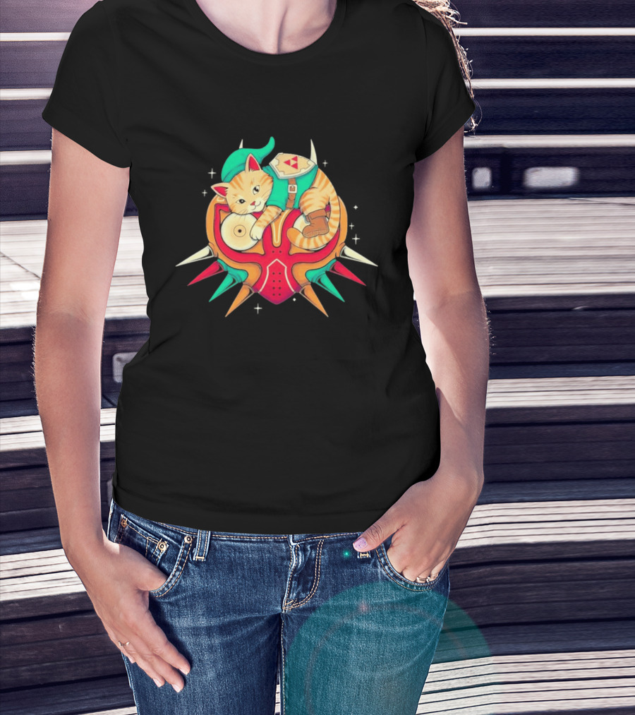 Legend Of Zelda Cat Link Majora's Mask Video Game T-Shirt