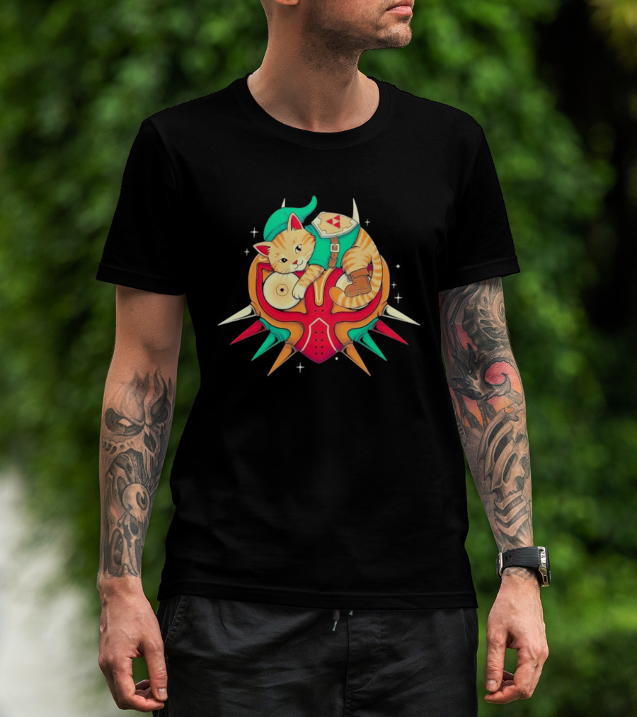 Legend Of Zelda Cat Link Majora's Mask Video Game T-Shirt