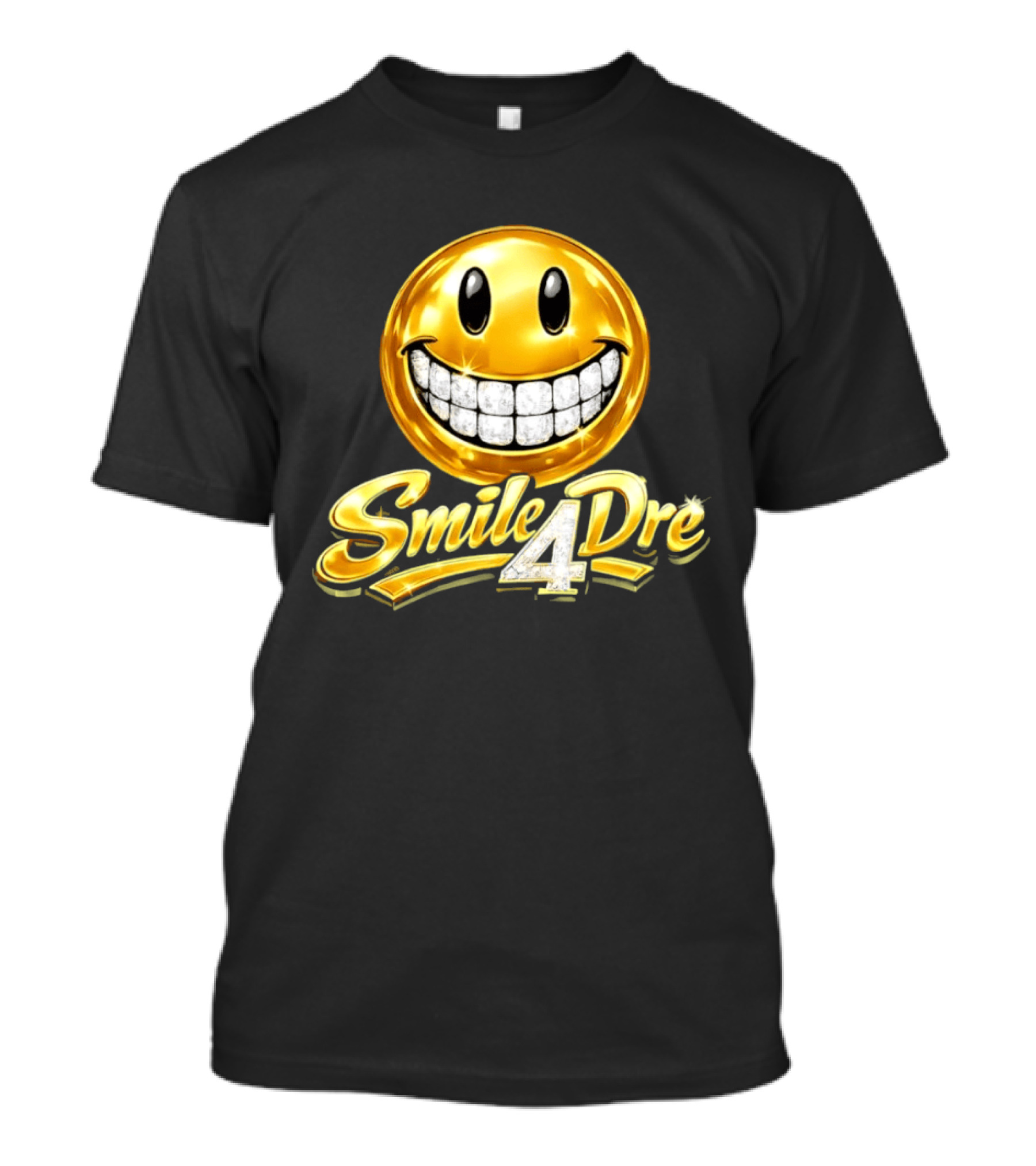 Gold Diamond Grillz Smiley Face Smile4Dre T-Shirt