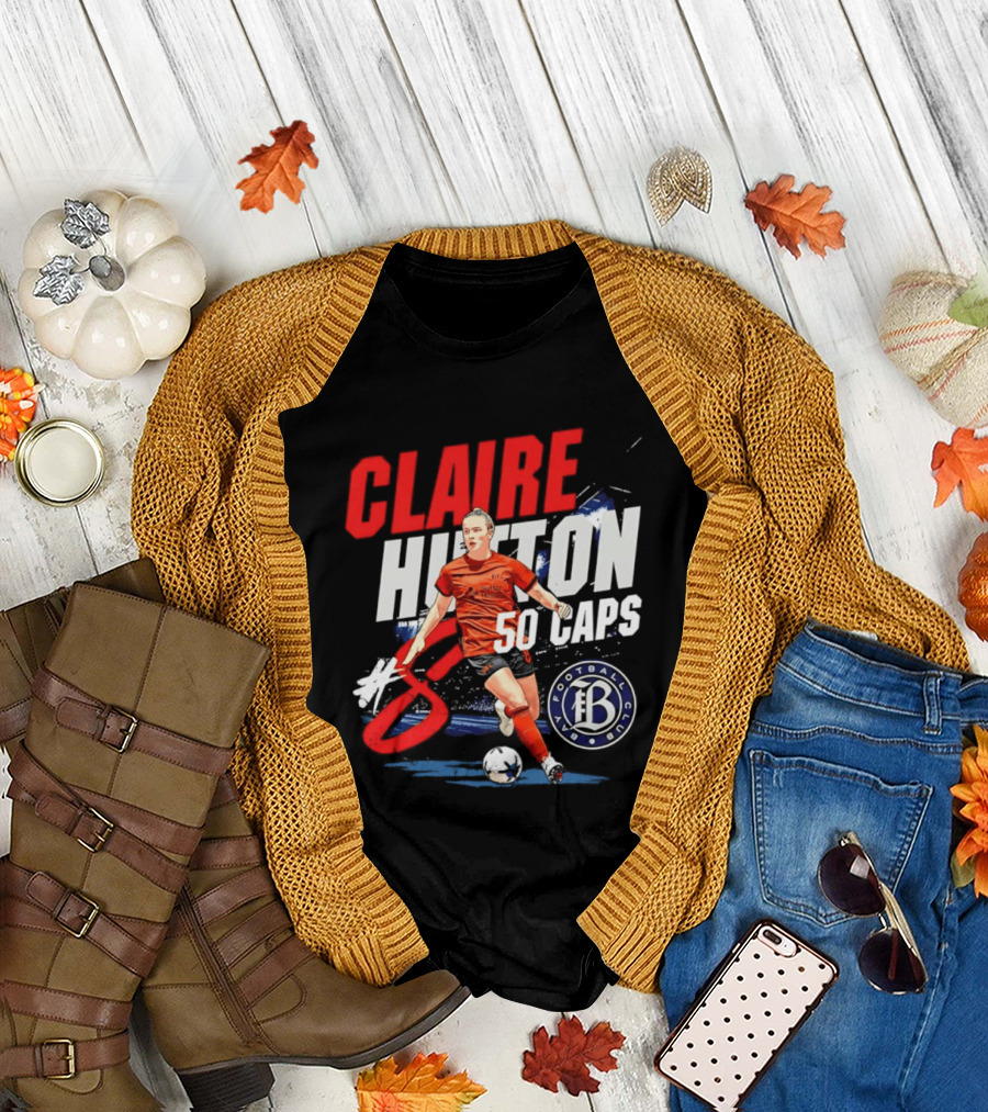 Claire Hutton Bay FC 50 Caps Number 8 Soccer Player T-Shirt