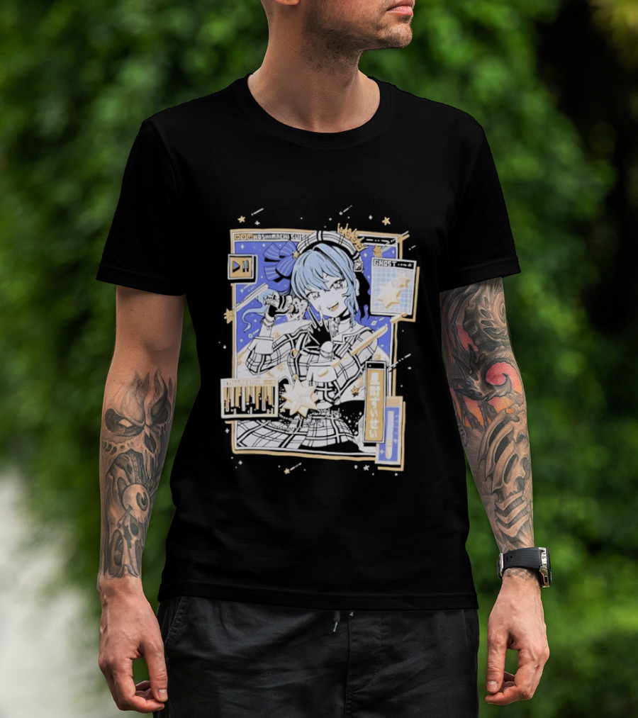 Hoshimachi Suisei GHOST Stellarstill VTuber Idol Celestial Starry Night Aesthetic T-Shirt