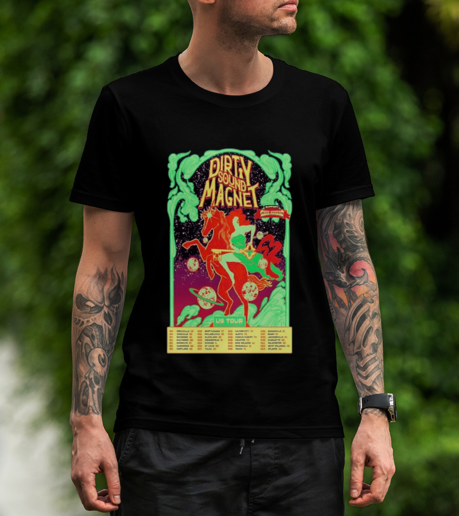 Dirty Sound Magnet US Tour 2026 Cosmic Horse Rider Greensboro To Jacksonville T-Shirt