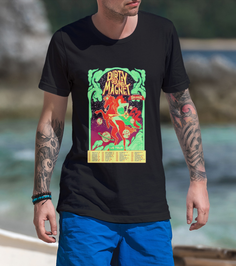 Dirty Sound Magnet US Tour 2026 Cosmic Horse Rider Greensboro To Jacksonville T-Shirt