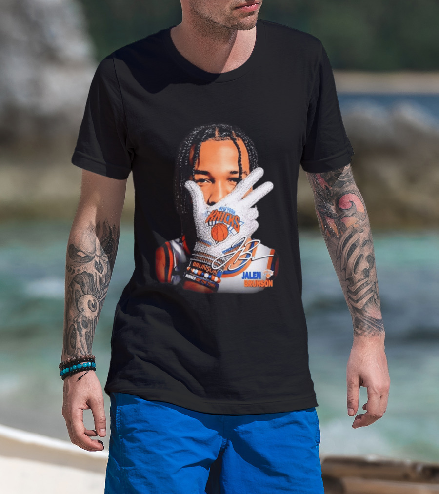 New York Knicks Jalen Brunson Iceman Burner Signature Basketball Player T-Shirt