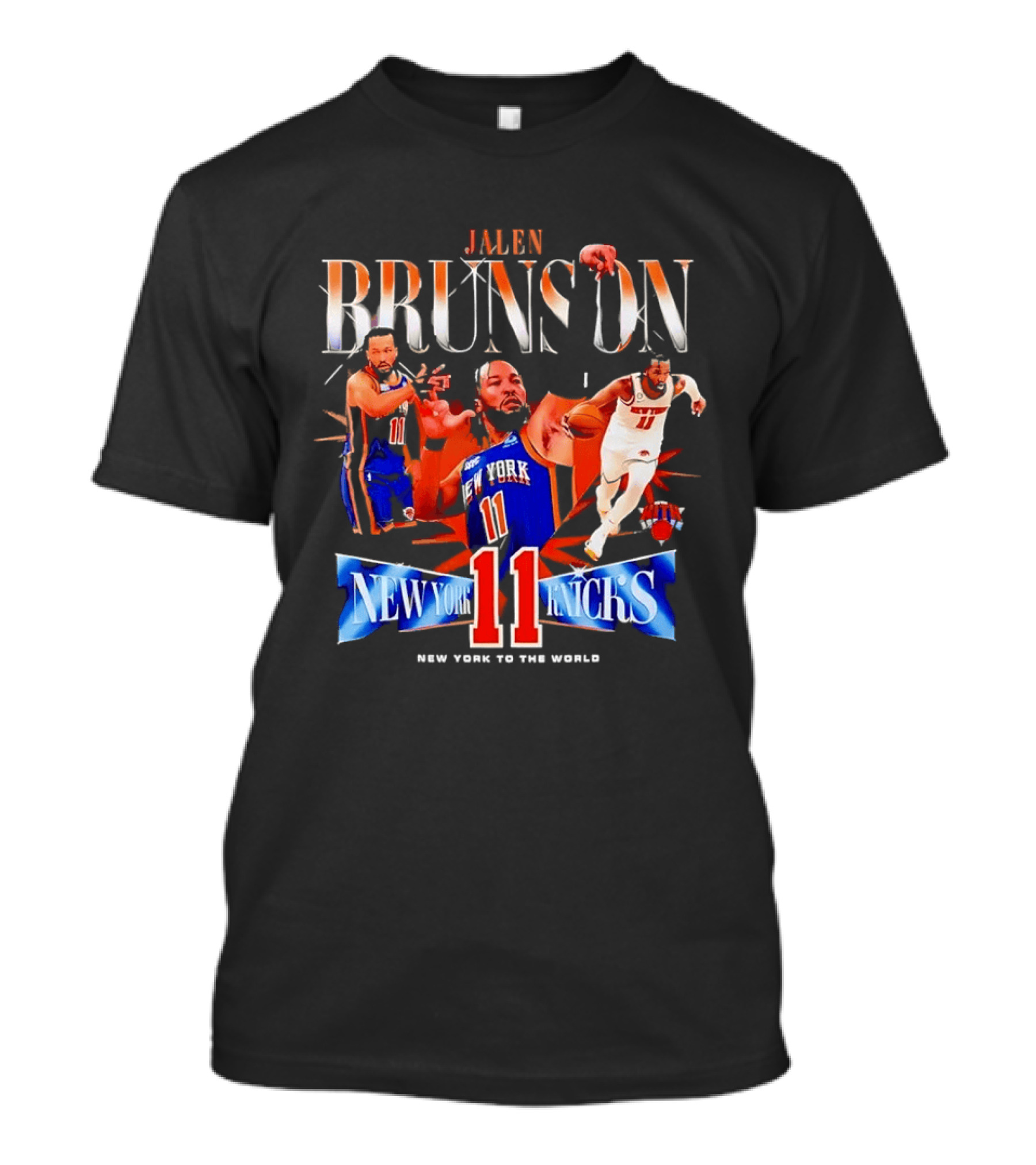 Jalen Brunson New York Knicks 11 New York To The World T-Shirt