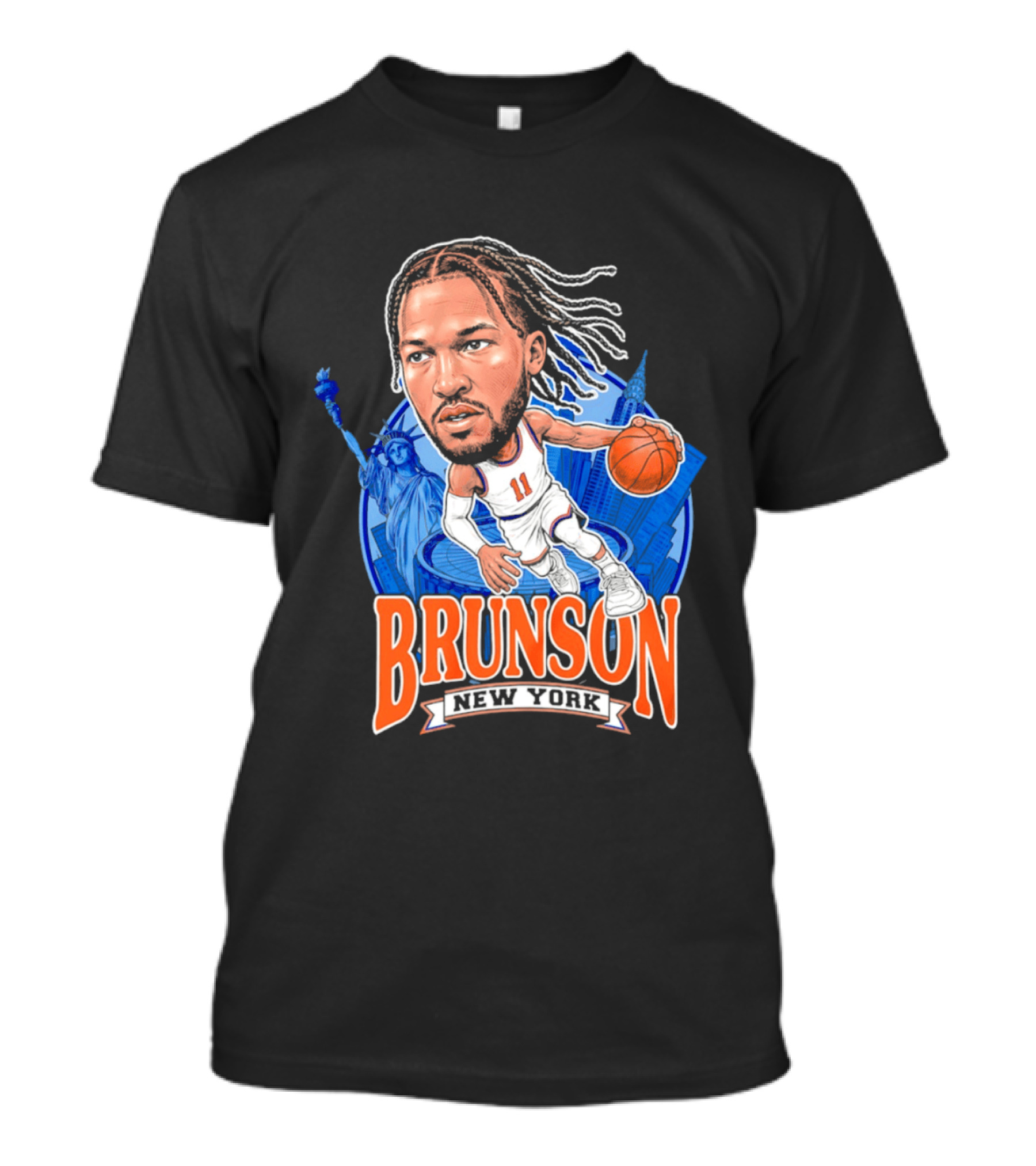 Jalen Brunson New York Knicks Caricature Basketball Limited Edition T-Shirt